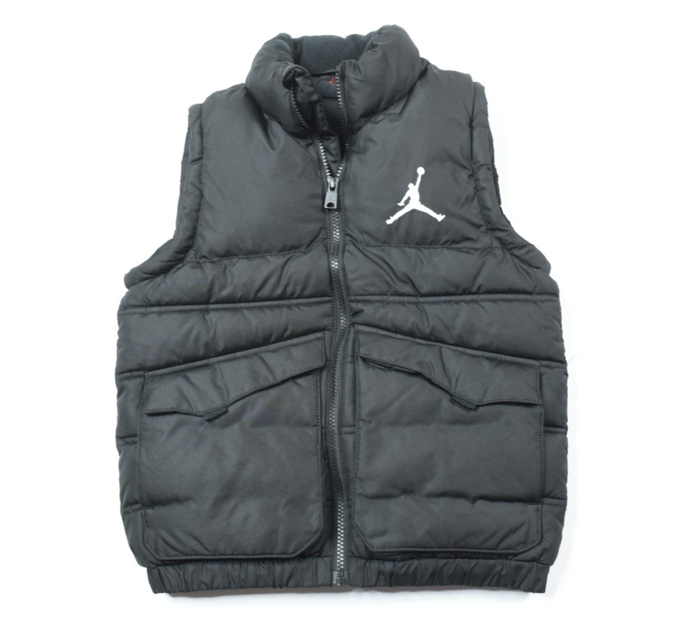 Air Jordan Puffer Vest 8-10 Yeard Black Full-Zip Sleeveless Insulated